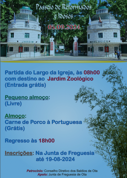 PASSEIO DE REFORMADOS E IDOSOS - JARDIM ZOOLÓGICO 